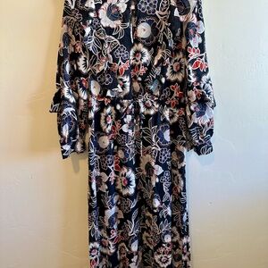 Black Floral Long Sleeve Dress